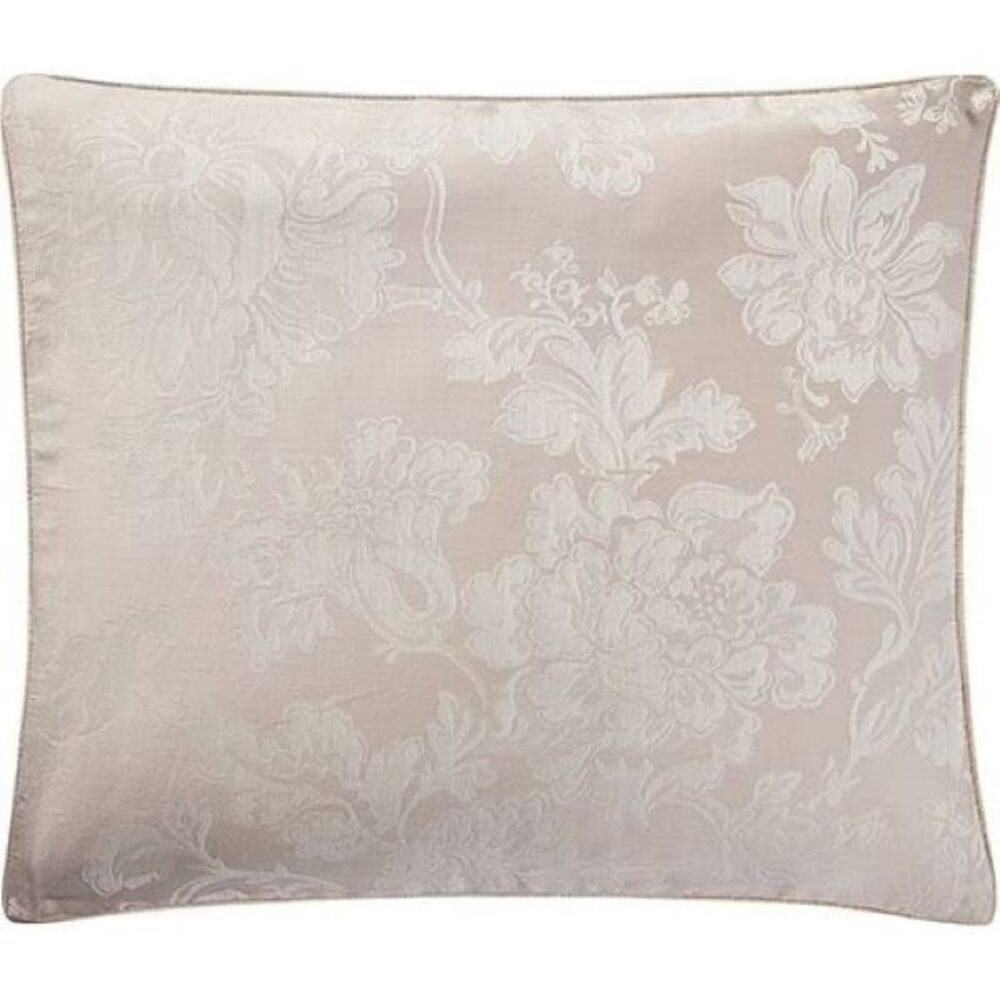 Anne De Solene Paris EURO Sham Calliope Grege 26x26” Gray Jacquard Floral Luxury